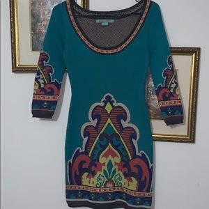 Turquoise knit summer dress